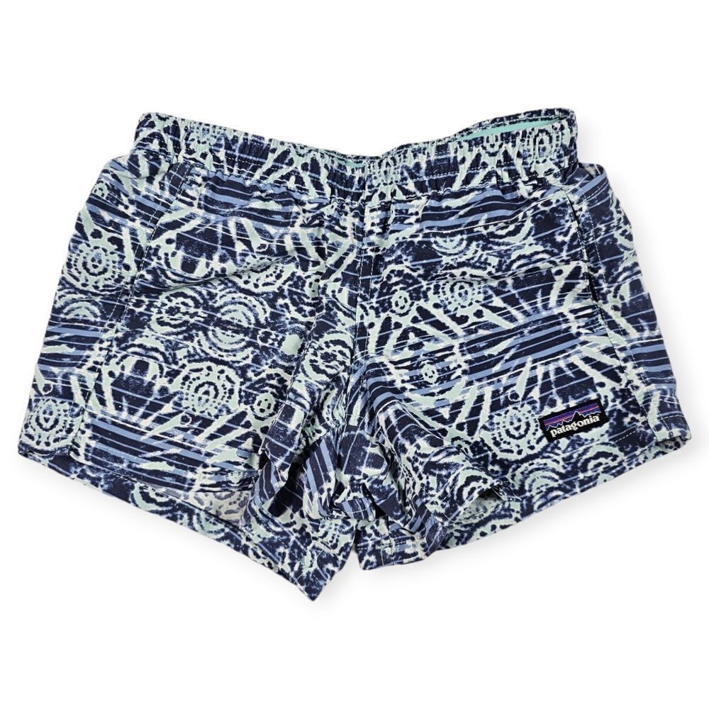 Patagonia Blue and‎ White Summer Shorts Girl's Size Small